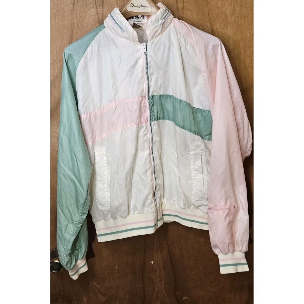 Women's Vintage La Mode Pastel windbreaker Zip jacket XL